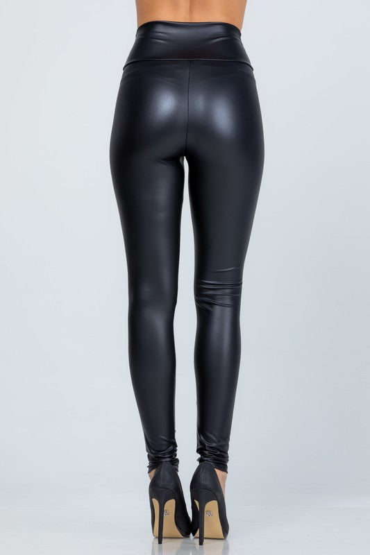 Sleek High-Waist PU Leather Leggings