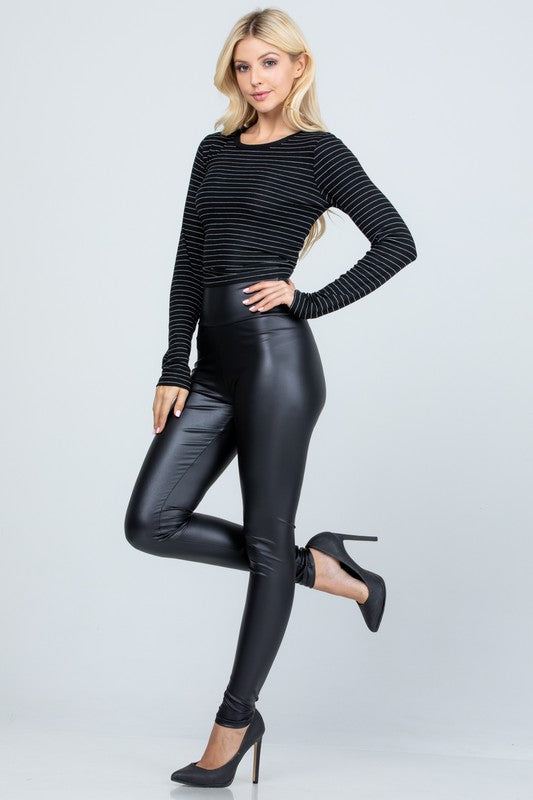 Sleek High-Waist PU Leather Leggings