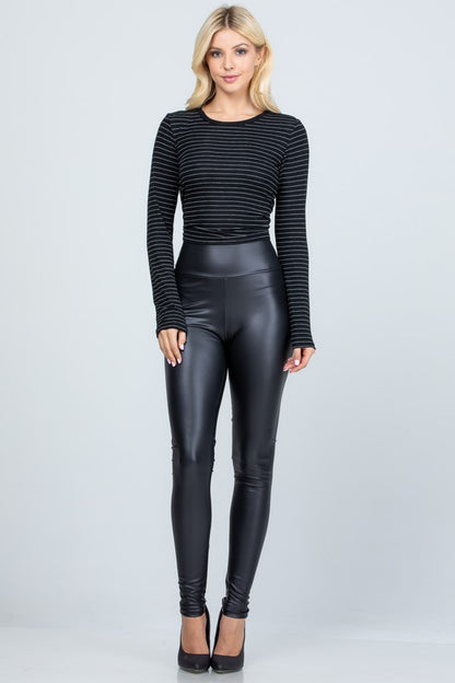 Sleek High-Waist PU Leather Leggings