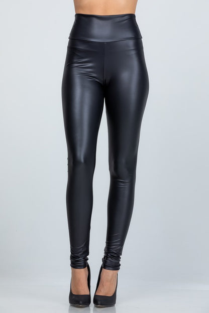 Sleek High-Waist PU Leather Leggings