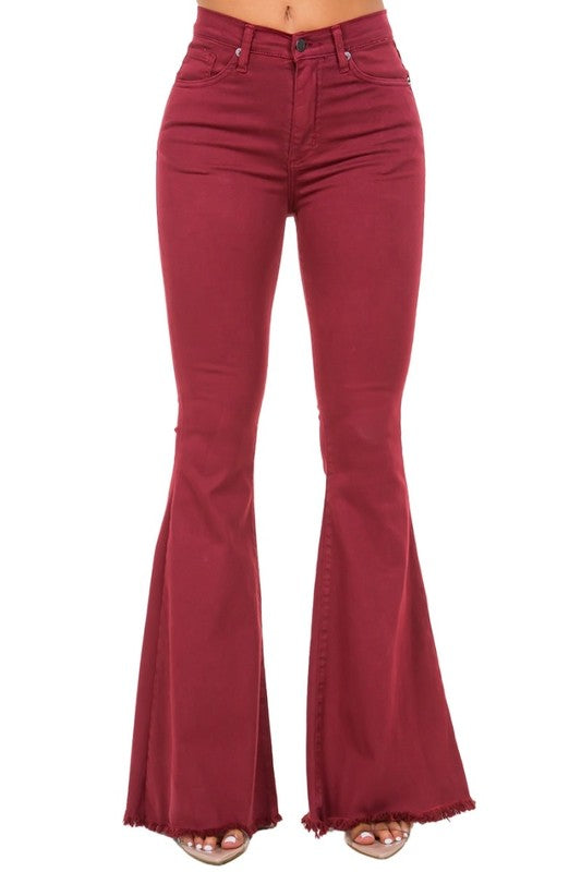 Bell Bottom Jean in Wine - 32" Inseam