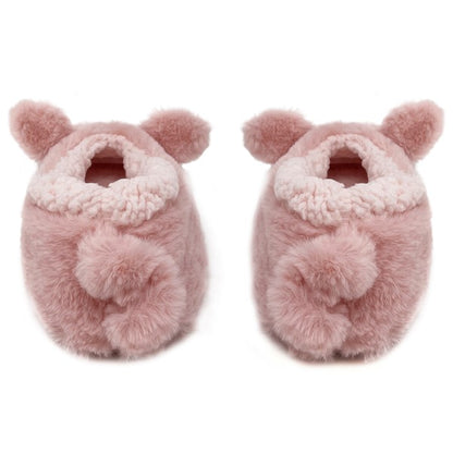 Fluffy Pig Women's Cozy Slipper - Pink Steps