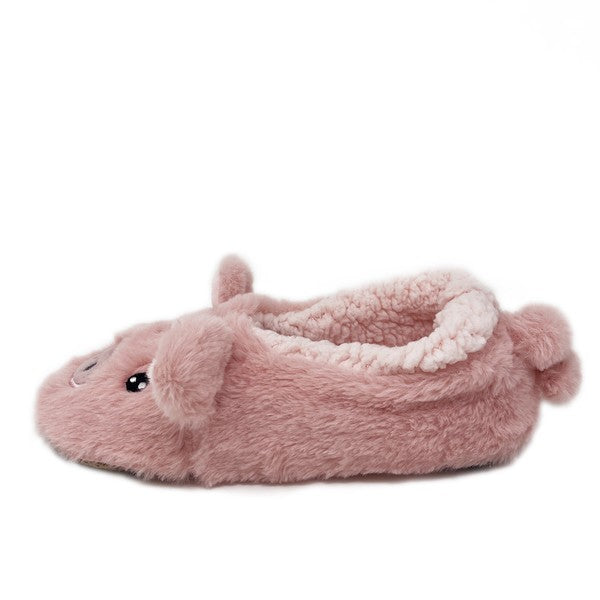 Fluffy Pig Women's Cozy Slipper - Pink Steps