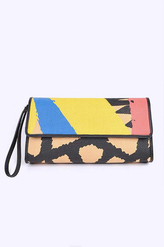 Artsy Abstract Printed Wristlet Clutch