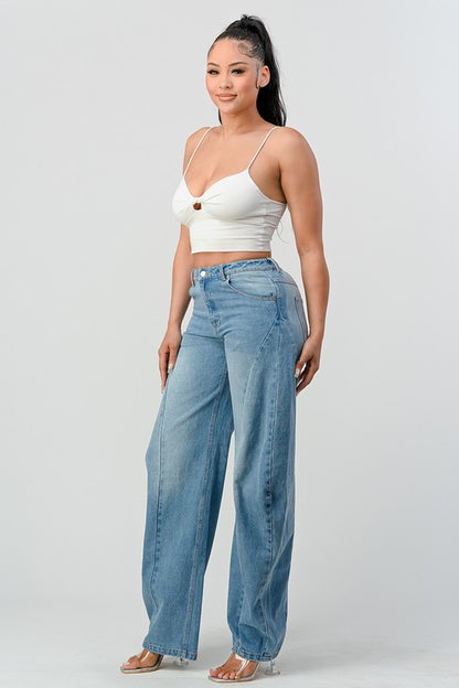 Athina Wide Leg Denim Jeans