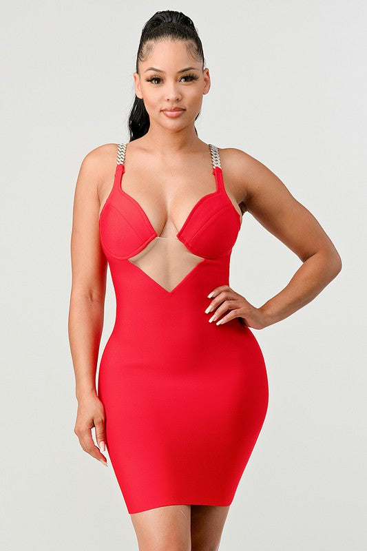 Holiday Sexy Bandage Mini Dress