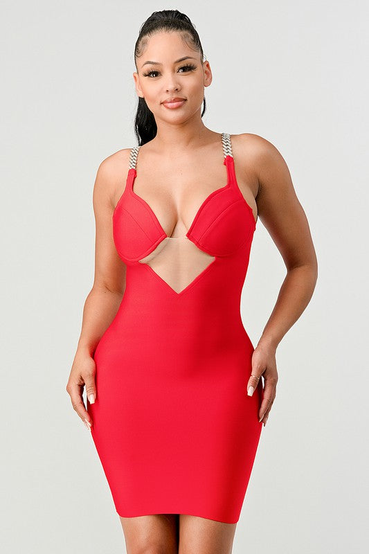 Holiday Sexy Bandage Mini Dress