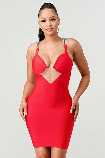 Holiday Sexy Bandage Mini Dress