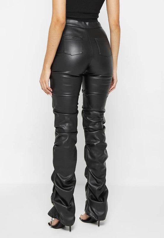 Sexy Sleek & Sensual Black PU Leather High-Waisted Pants