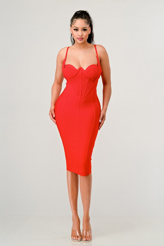 Sculpted Elegance Corset Bandage Bodycon Dress