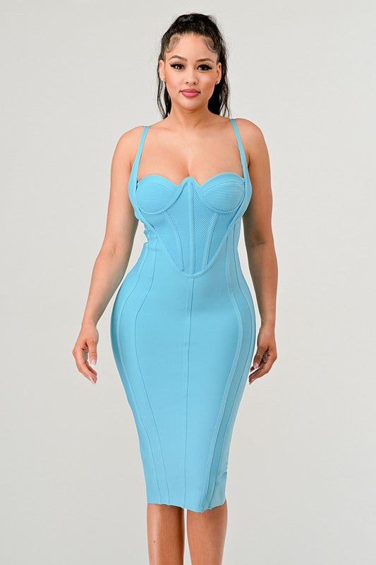 Sculpted Elegance Corset Bandage Bodycon Dress