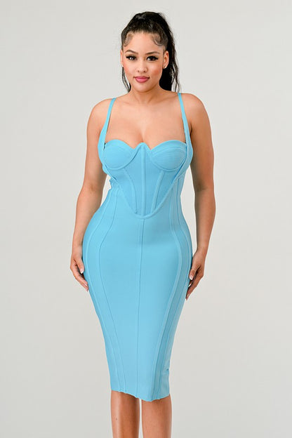 Sculpted Elegance Corset Bandage Bodycon Dress