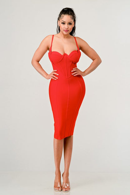 Sculpted Elegance Corset Bandage Bodycon Dress