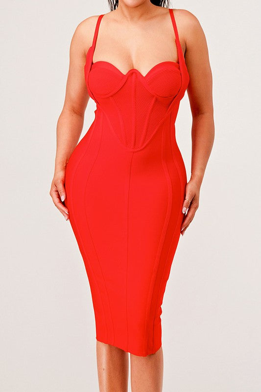 Sculpted Elegance Corset Bandage Bodycon Dress