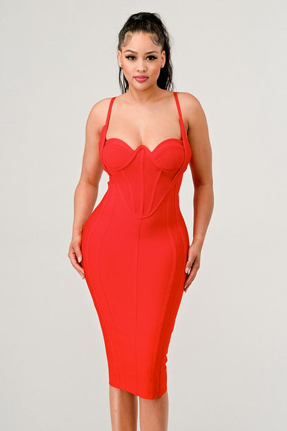 Sculpted Elegance Corset Bandage Bodycon Dress