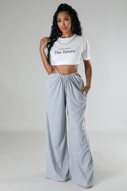 Convertible Wide-Leg Overalls Sweatpants