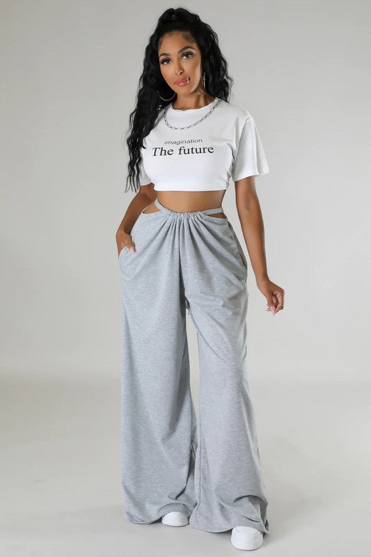 Convertible Wide-Leg Overalls Sweatpants