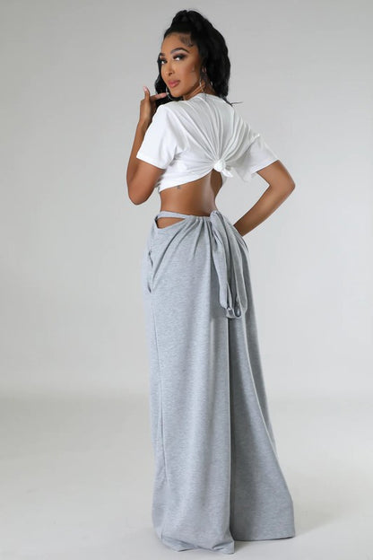 Convertible Wide-Leg Overalls Sweatpants