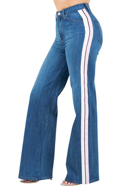 Striped Wide Leg Jean