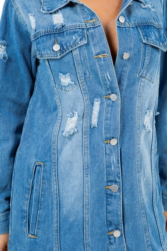 Double Trouble Long Denim Jacket