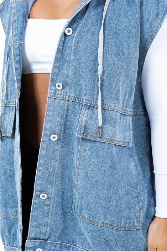 WOMEN FASHION OVERSIZE DENIM VEST