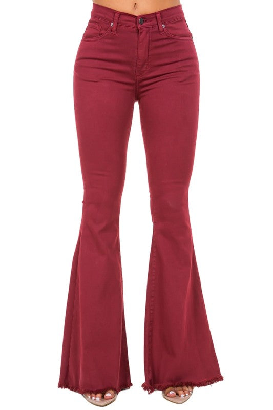 Bell Bottom Jean in Wine - 34" Inseam