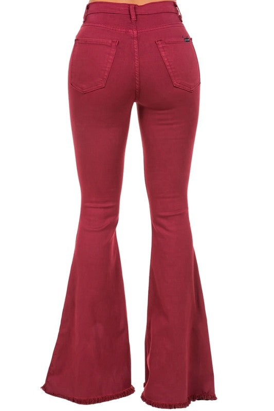 Bell Bottom Jean in Wine - 32" Inseam