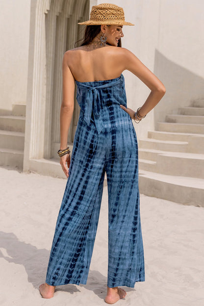 Tied Tube Wide Leg Jumpsuit