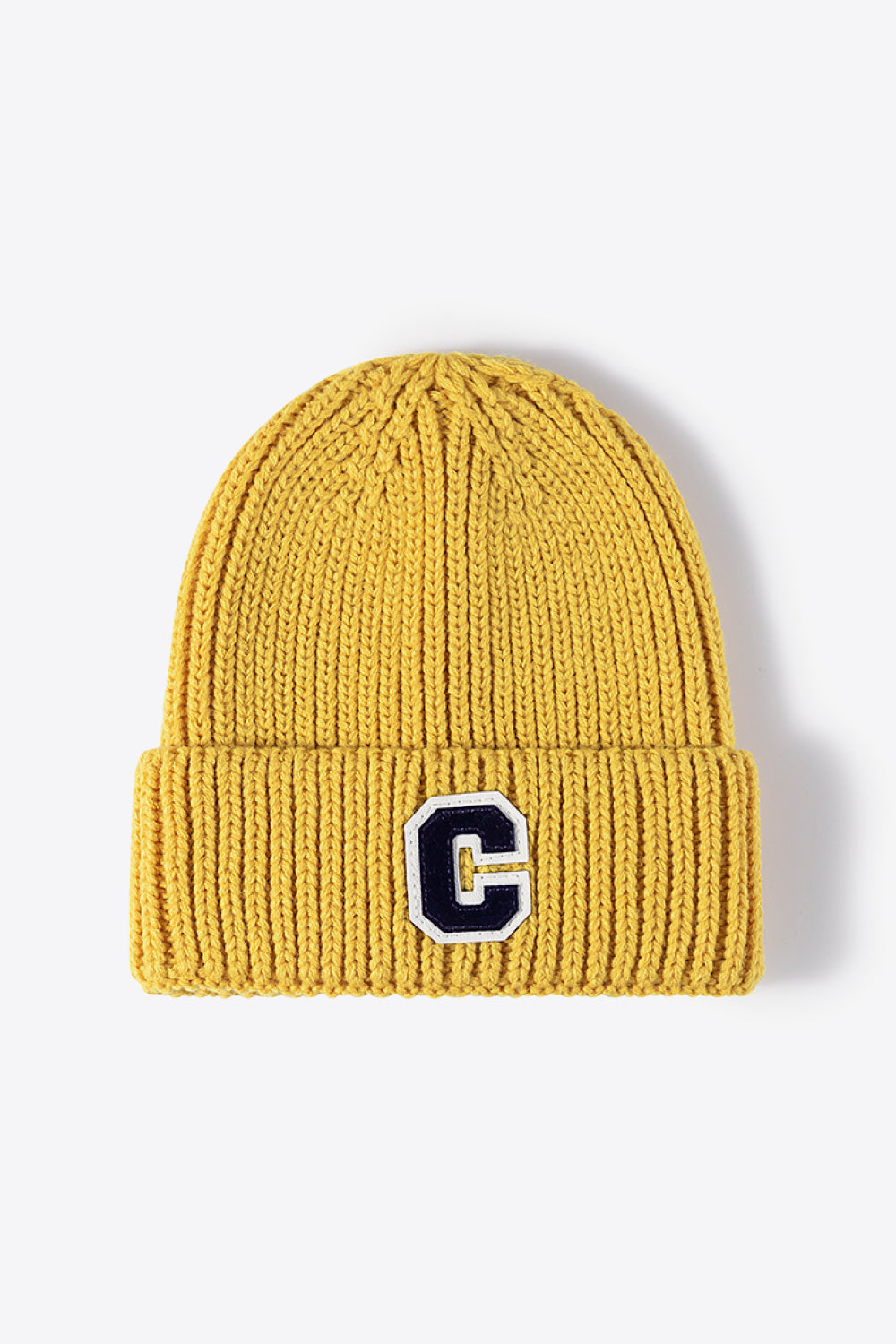 Letter C Patch Cuffed Beanie