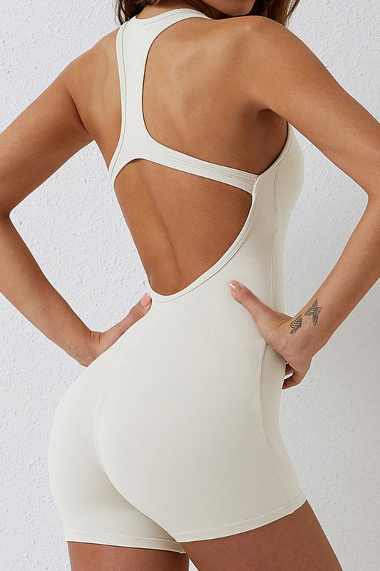 Basic Bae Cutout Racerback Sleeveless Active Romper