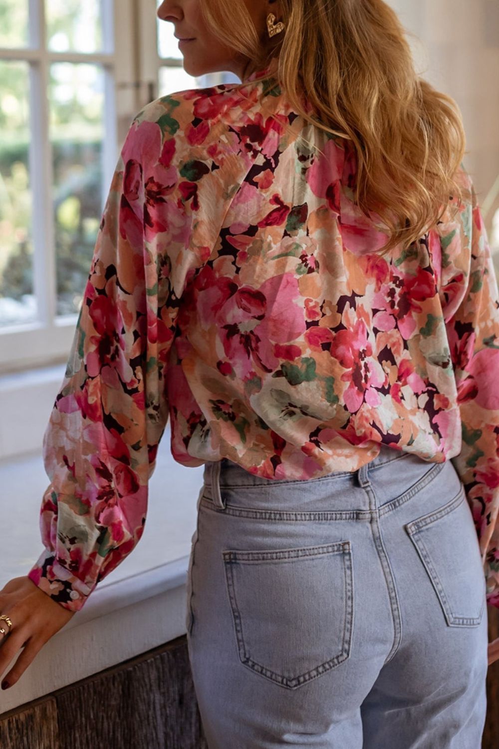 Frill Printed Long Sleeve Shirt