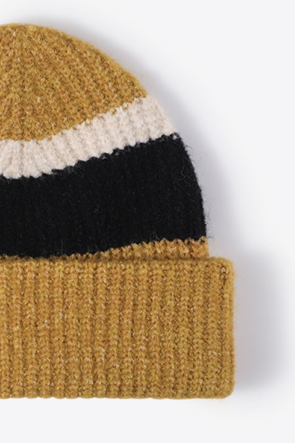 Tricolor Cuffed Knit Beanie