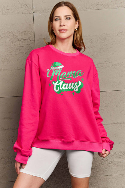 Simply Love Full Size MAMA CLAUS Round Neck Sweatshirt