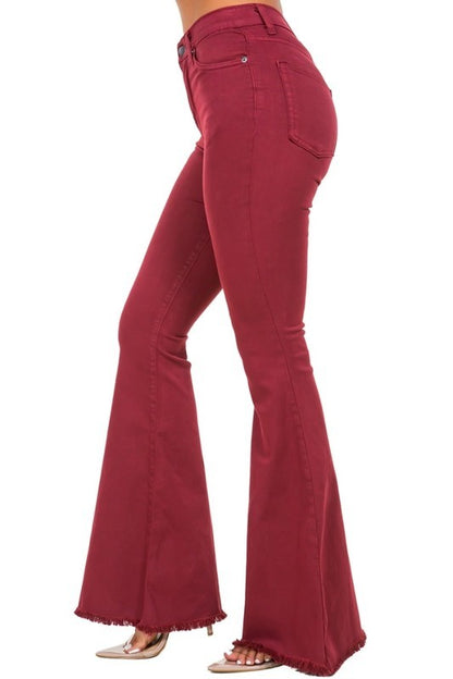 Bell Bottom Jean in Wine - 30" Inseam