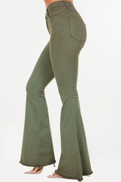 Bell Bottom Jean in Olive - 30" Inseam