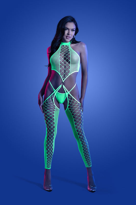 High Voltage High Neck Bodystocking & G-string