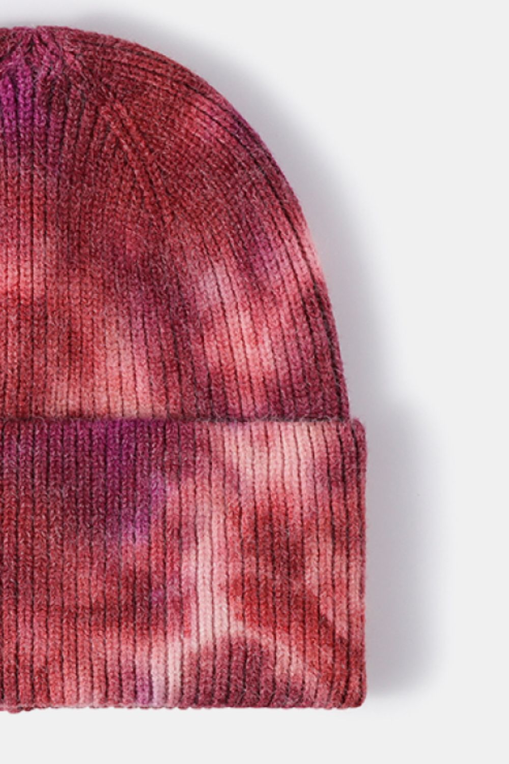 Tie-Dye Cuffed Rib-Knit Beanie Hat