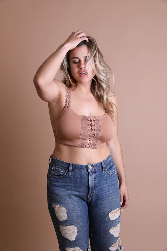 Boho Chic Lace Applique Plus Size Bralette