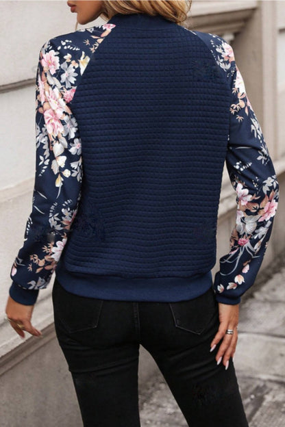 Printed Zip Up Long Sleeve Jacket