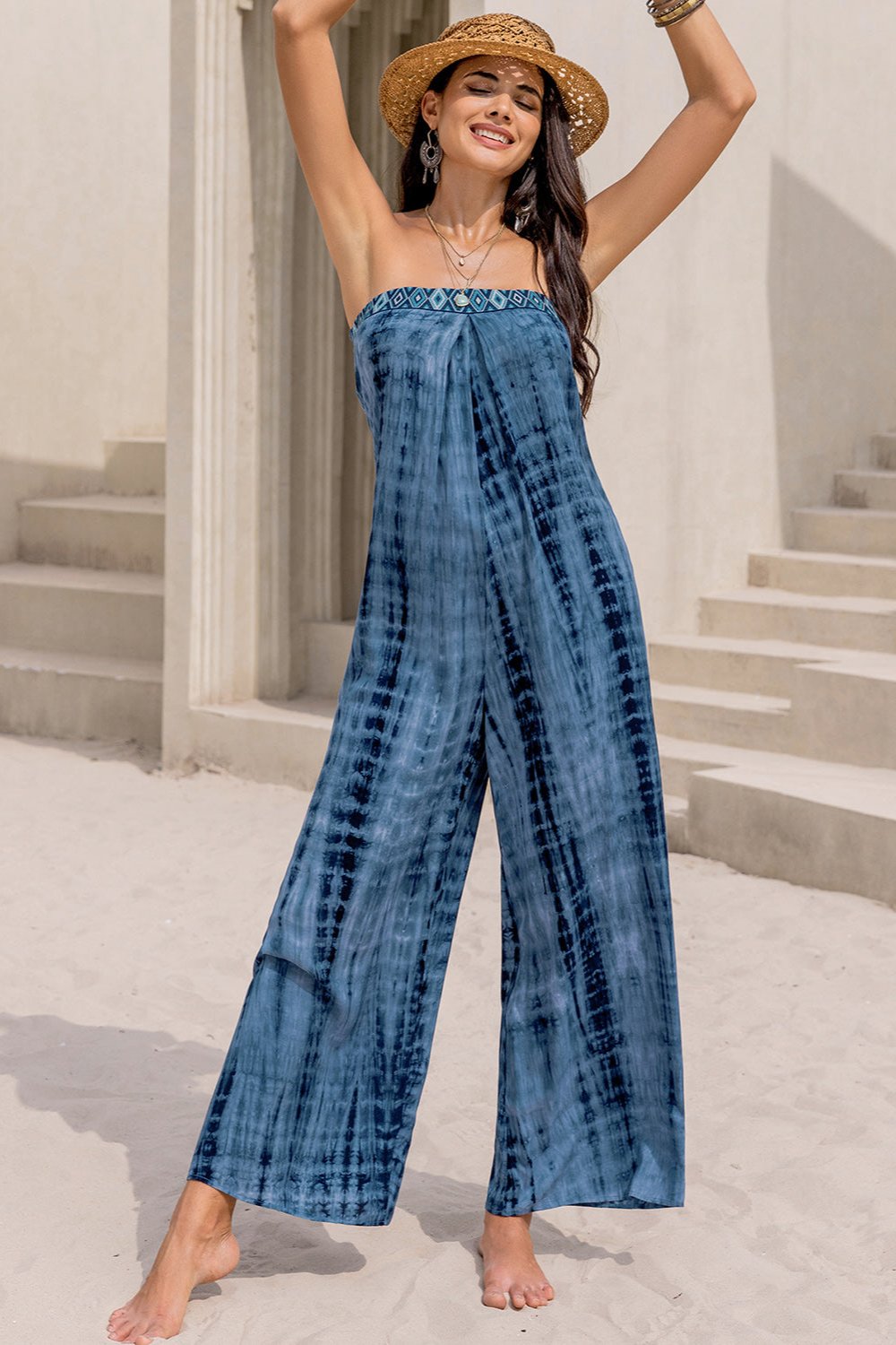 Tied Tube Wide Leg Jumpsuit