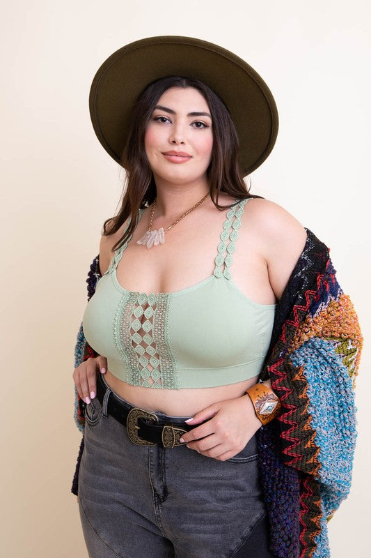 Boho Chic Lace Applique Plus Size Bralette