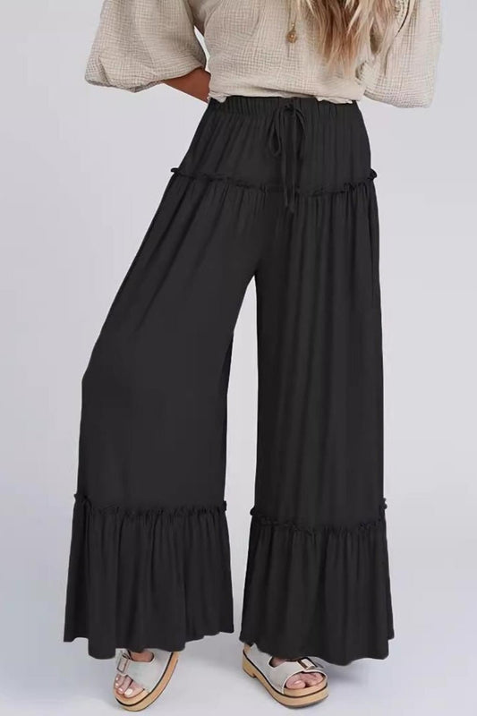 Full Size Frill Wide Leg Pants